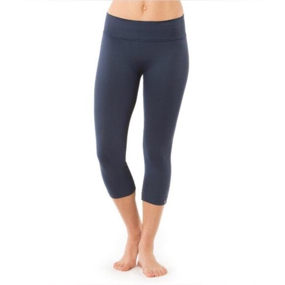 Brooks PureProject Seamless Running Cropped Tights Navy Blue Small - Picture 10 of 10